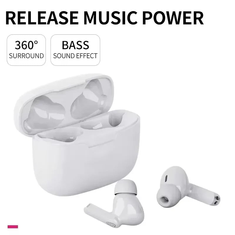 Air Pro Bluetooth earphones iPhone in white with a charging case and ergonomic design for enhanced sound quality