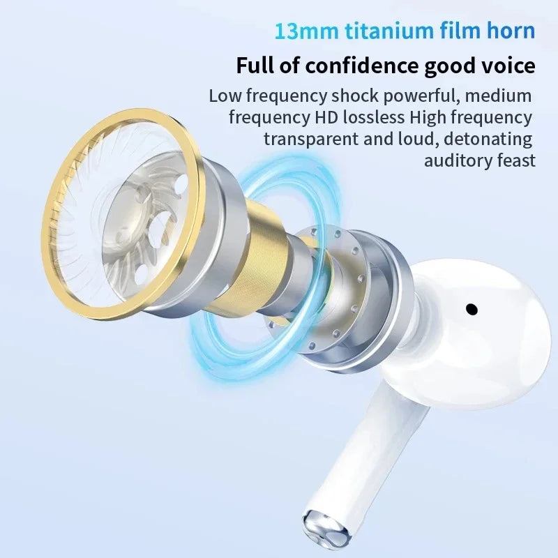 Air Pro Bluetooth earphones iPhone with 13mm titanium film horn for powerful sound quality