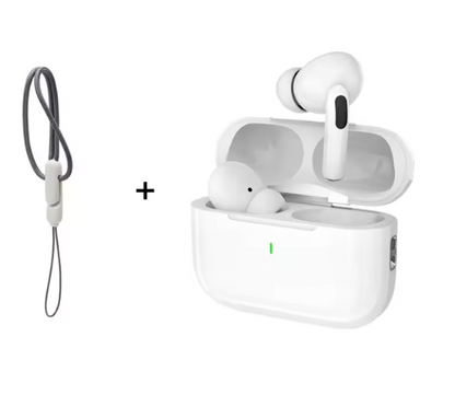 Air Pro Bluetooth earphones iPhone with charging case and protective lanyard included
