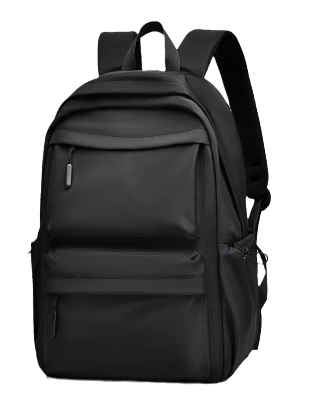 Stylish black multi pocket backpack bag with multiple compartments for organization