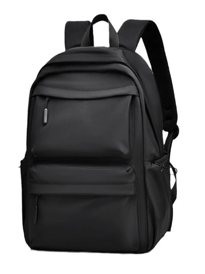 Stylish black multi pocket backpack bag with multiple compartments for organization