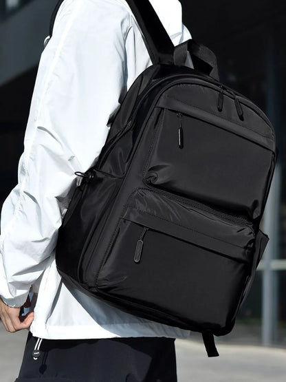 Stylish black multi pocket backpack bag for everyday use with multiple compartments